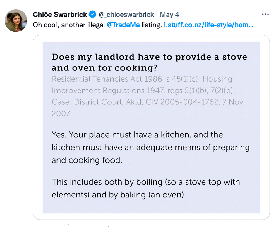 Chloe Swarbrick tweets